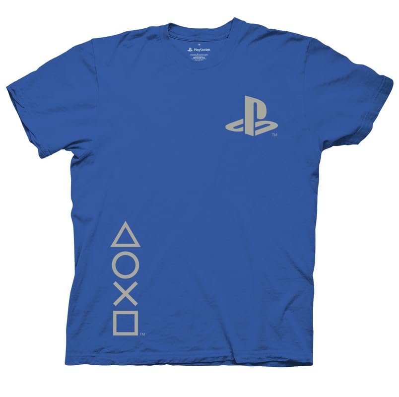 Sony PlayStation Men's T-Shirt XL Blue Iconic Graphic