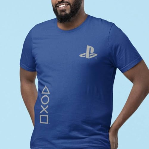 Sony PlayStation Men's T-Shirt XL Blue Iconic Graphic