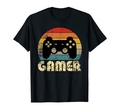Retro Gamer Video Game Player Themed Tee for Men