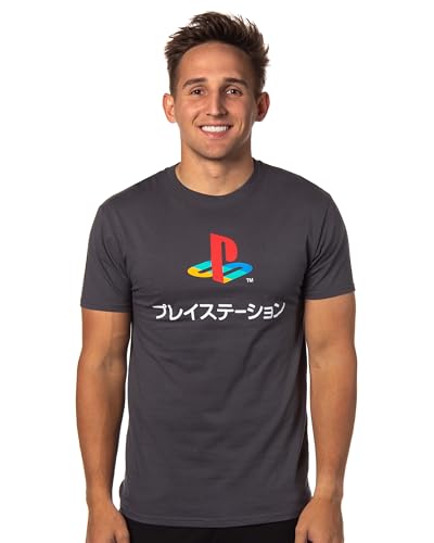 Playstation Men's Graphic T-Shirt, Katakana Design, 2X-Large