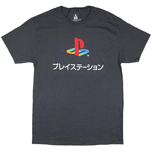 Playstation Men's Graphic T-Shirt, Katakana Design, 2X-Large