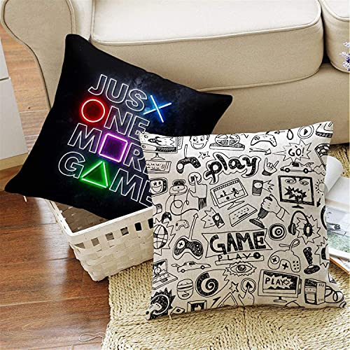 Game Boys Bedroom Playroom 4-Pack Square Throw Pillow Case