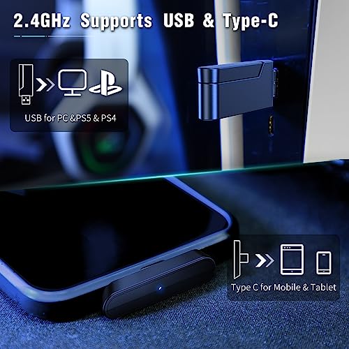Ozeino Wireless Gaming Headset for PC, PS5, PS4