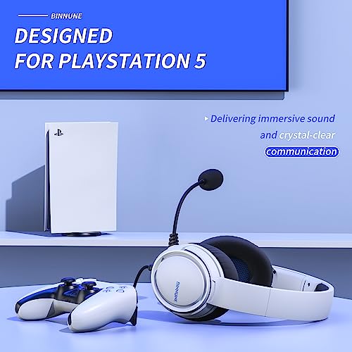 BINNUNE Gaming Headset with Mic for PS5 Xbox Series S|X