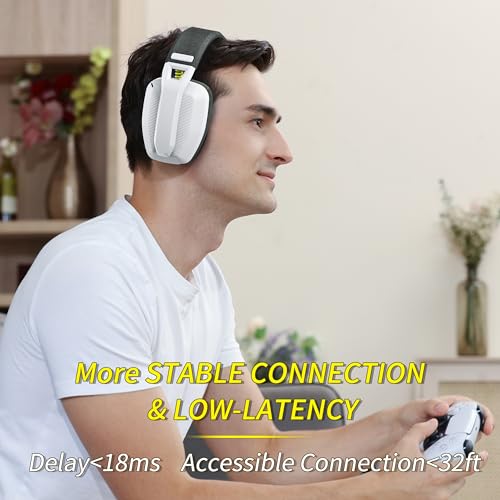 Wireless Gaming Headset with Flip Microphone for PS4/PS5