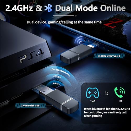 7.1 Wireless Gaming Headset for PS5 PS4 PC Switch