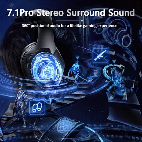 7.1 Wireless Gaming Headset for PS5 PS4 PC Switch