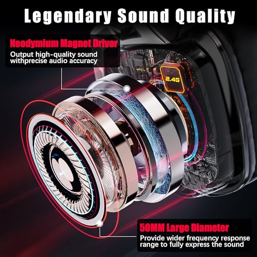 Wireless Gaming Headset for PS5 PS4 Switch PC