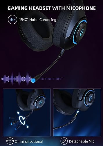 Wireless Gaming Headset for PS5, PS4, Xbox, Switch