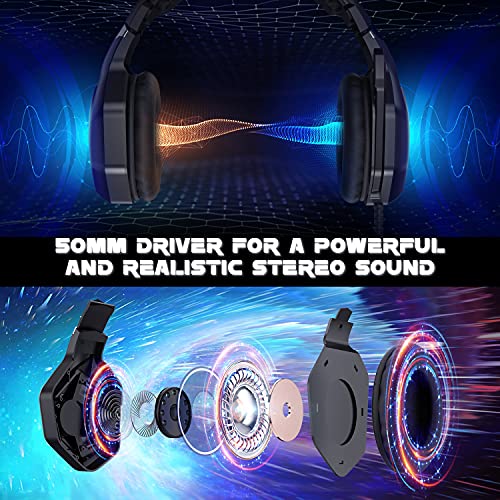 Euarne Gaming Headset for PS5, PS4, Xbox & PC
