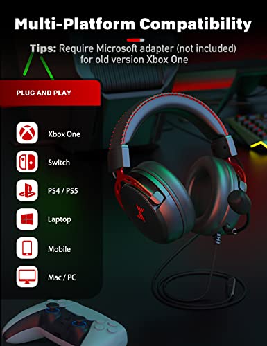 PS5/PS4/PC Gaming Headset with Noise Cancelling Mic