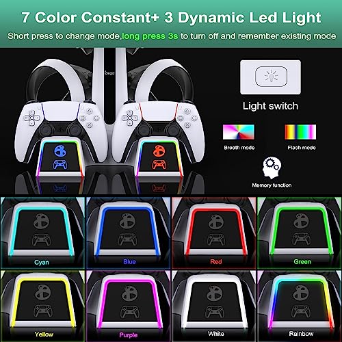 PS5 Charging Station with RGB Controller Dock & VR2 Headset Holder