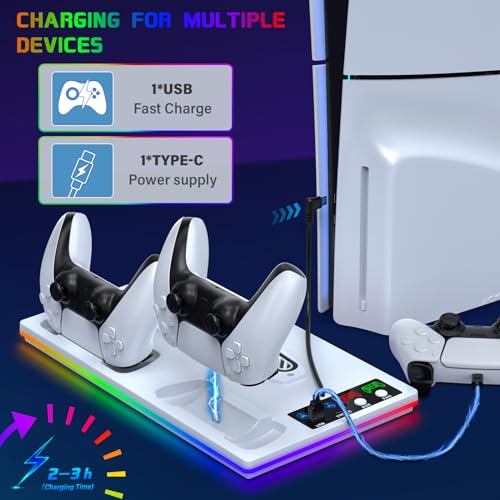 PS5/PS5 Slim Cooling Stand with RGB Lights