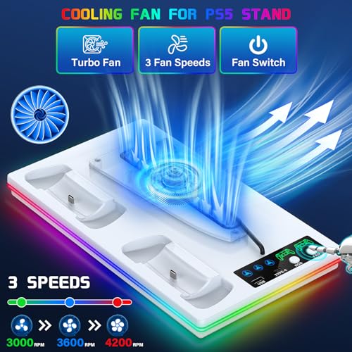 PS5/PS5 Slim Cooling Stand with RGB Lights