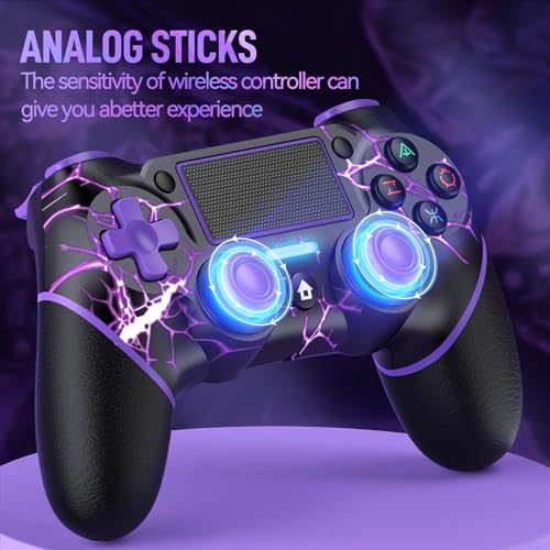 Wireless Gamepad Controller for PS4/Pro/Slim Consoles, 6-Axis Motion Sensor