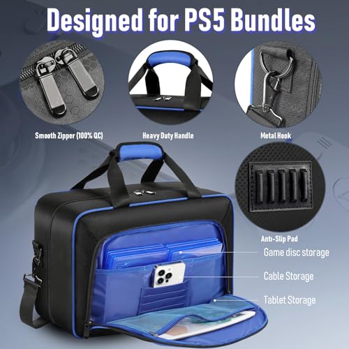 PS5 Travel Case: Large Capacity Storage Bag with Accessories