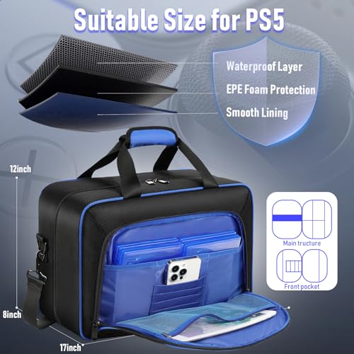 PS5 Travel Case: Large Capacity Storage Bag with Accessories