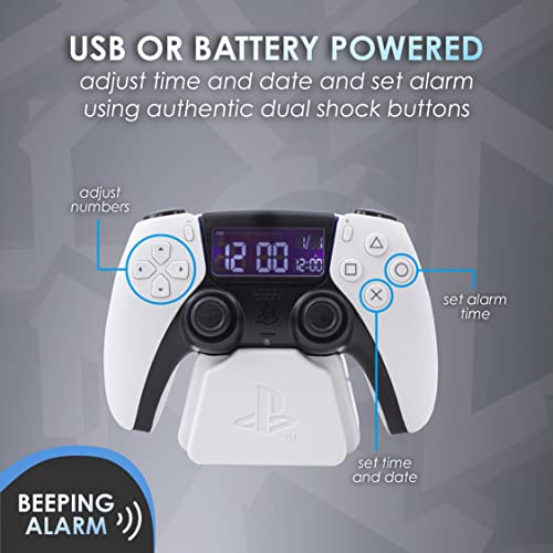 Officially Licensed Paladone PS5 Controller White Alarm Clock