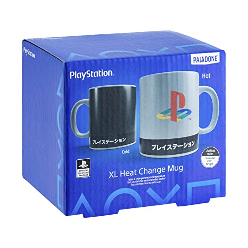 Paladone PlayStation Heritage XL Color-Changing Coffee Mug, 550ml