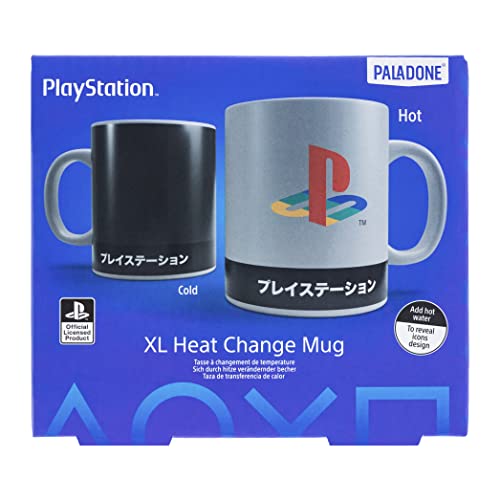 Paladone PlayStation Heritage XL Color-Changing Coffee Mug, 550ml