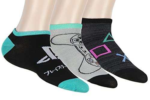 Bioworld PlayStation Logo Icon Controller 3-Pack Ankle Socks