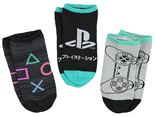 Bioworld PlayStation Logo Icon Controller 3-Pack Ankle Socks