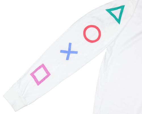 Men's PlayStation Button Icons Long Sleeve T-Shirt, Medium