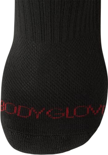 Body Glove Men's Socks - 12 Pack Performance Cushion Athletic Quarter Cut Socks - Running Socks for Men, Size 6-12, Black/Grey