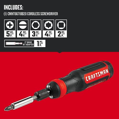 CRAFTSMAN 4V Electric Screwdriver Set, 300 RPM, USB Charging