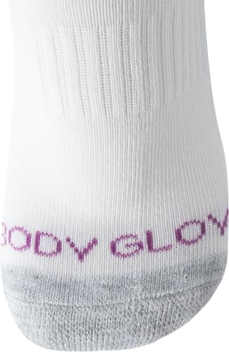 Body Glove Girls' Socks - 10 Pack Performance Cushion Athletic Quarter Cut Socks - Kids Running Socks for Girls, Size Medium, All White