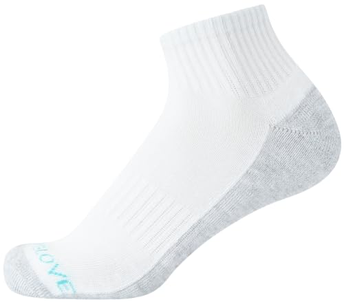Body Glove Girls' Socks - 10 Pack Performance Cushion Athletic Quarter Cut Socks - Kids Running Socks for Girls, Size Medium, All White