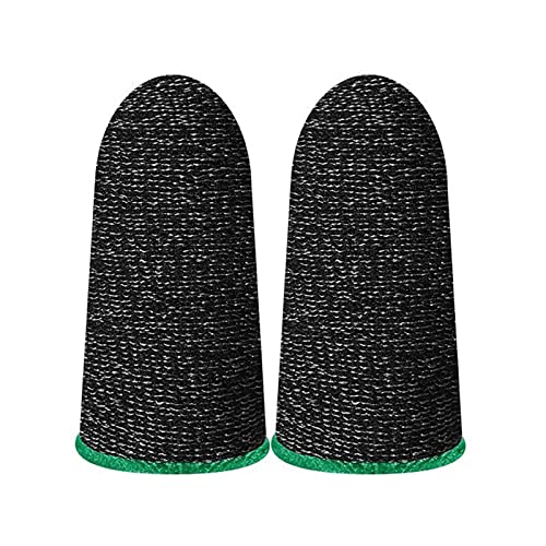 Gaweb Gaming Finger Covers Sweat Proof Breathable 0.98MM Thin Mobile Game Controller Fingertips Sleeves Thumb Gloves Green A