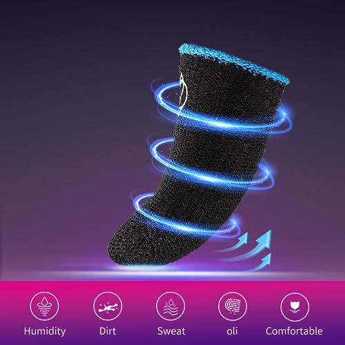 PEEIK Gaming Finger Sleeve Gamer Thumb Sleeves Mobile Gaming Stabilizer, PUBG Finger Gloves for Gaming Gloves COD Game Finger Covers Wrap, 6 Pack