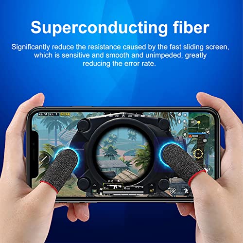Gaweb Gaming Finger Covers Sweat Proof Breathable 0.98MM Thin Mobile Game Controller Fingertips Sleeves Thumb Gloves Green A