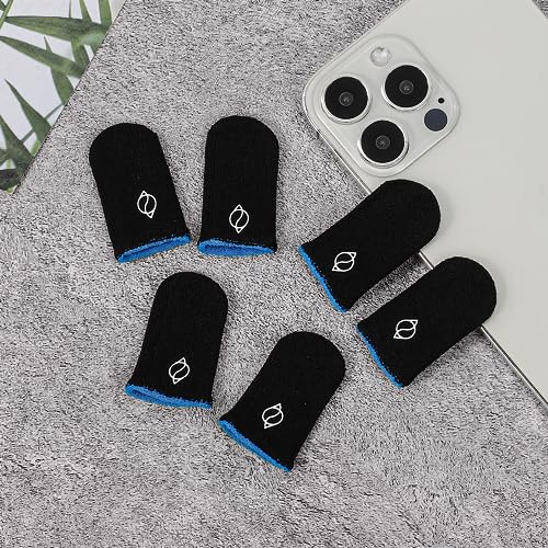 PEEIK Gaming Finger Sleeve Gamer Thumb Sleeves Mobile Gaming Stabilizer, PUBG Finger Gloves for Gaming Gloves COD Game Finger Covers Wrap, 6 Pack