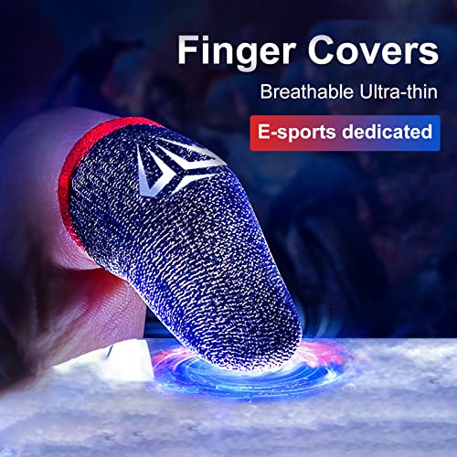 Gaweb Gaming Finger Covers Sweat Proof Breathable 0.98MM Thin Mobile Game Controller Fingertips Sleeves Thumb Gloves Green A