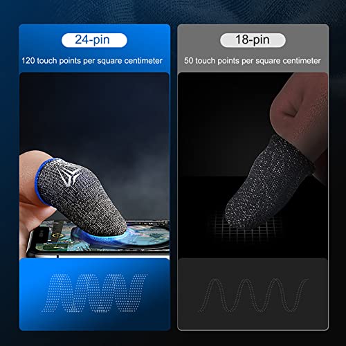 Gaweb Gaming Finger Covers Sweat Proof Breathable 0.98MM Thin Mobile Game Controller Fingertips Sleeves Thumb Gloves Green A