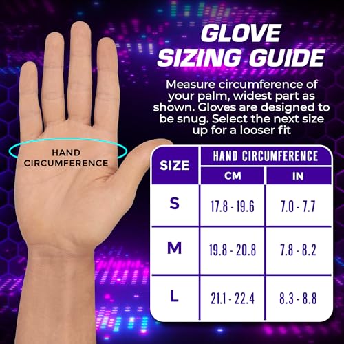 CTEN Series Gaming Gloves - Great Comfort and Grip, Perfect Gaming Gloves for Sweaty Hands, Ideal Gamer Gloves for PC, VR Gloves, Blue-Pink-Medium