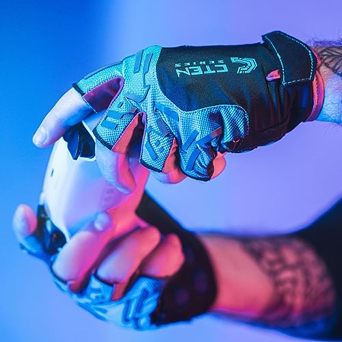 CTEN Series Gaming Gloves - Great Comfort and Grip, Perfect Gaming Gloves for Sweaty Hands, Ideal Gamer Gloves for PC, VR Gloves, Blue-Pink-Medium