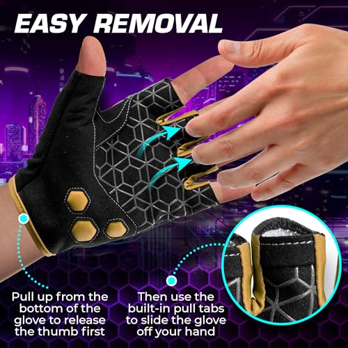 CTEN Series Gaming Gloves - Great Comfort and Grip, Perfect Gaming Gloves for Sweaty Hands, Ideal Gamer Gloves for PC, VR Gloves, Blue-Pink-Medium