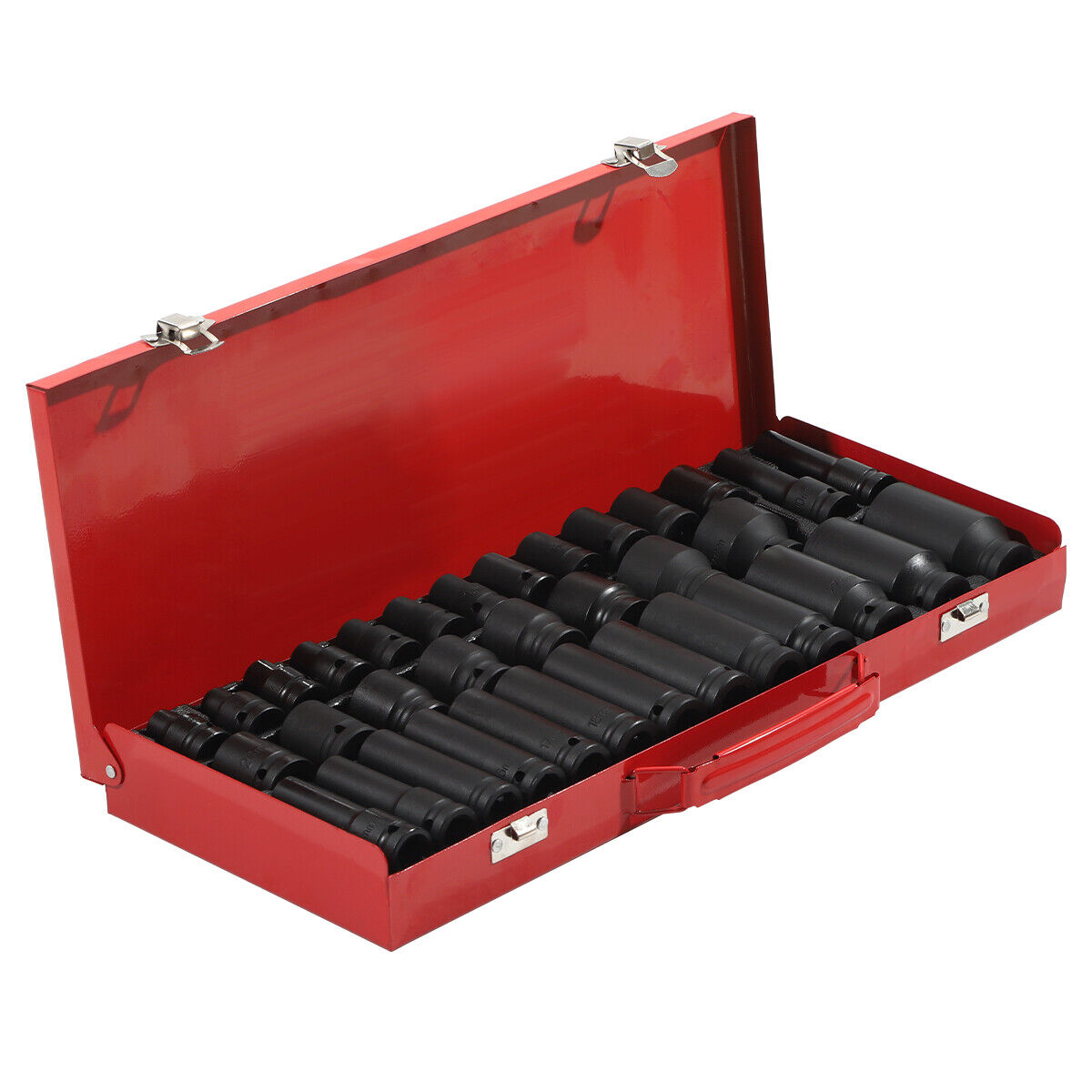 35pcs 1/2" Inch Deep Impact Socket Set Drive 8-32mm Metric Garage Sae With Case