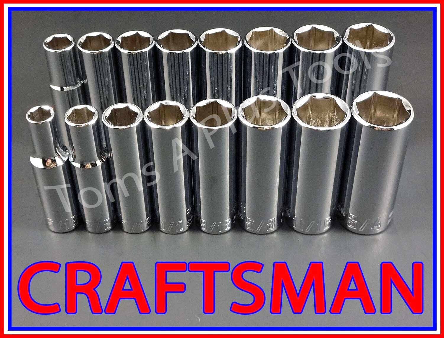 CRAFTSMAN HAND TOOLS 16pc Deep 3/8 SAE METRIC MM 6pt ratchet wrench socket set