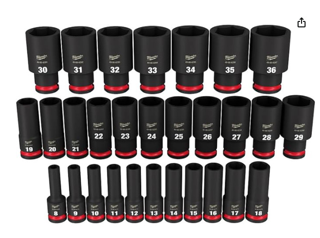 Milwaukee 49-66-7015 Shockwave Impact Duty 1/2" Drive 6PT Socket Set - 29 Pieces
