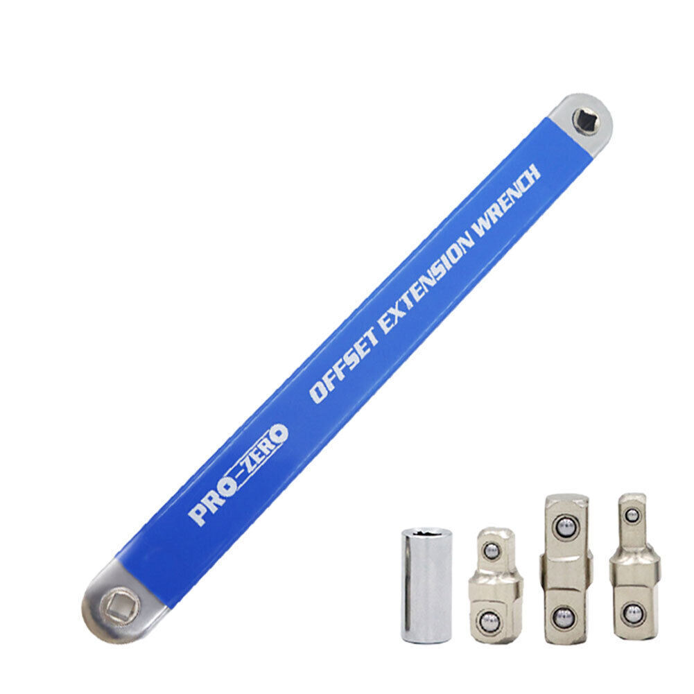 Spanner Extension Wrench Set Offset Ratchet Spanner Extender with Adapters 39cm