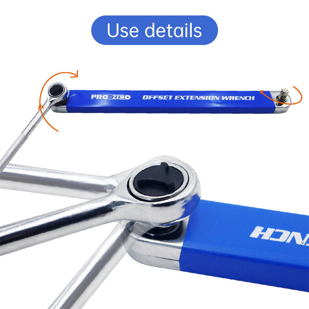 Spanner Extension Wrench Set Offset Ratchet Spanner Extender with Adapters 39cm