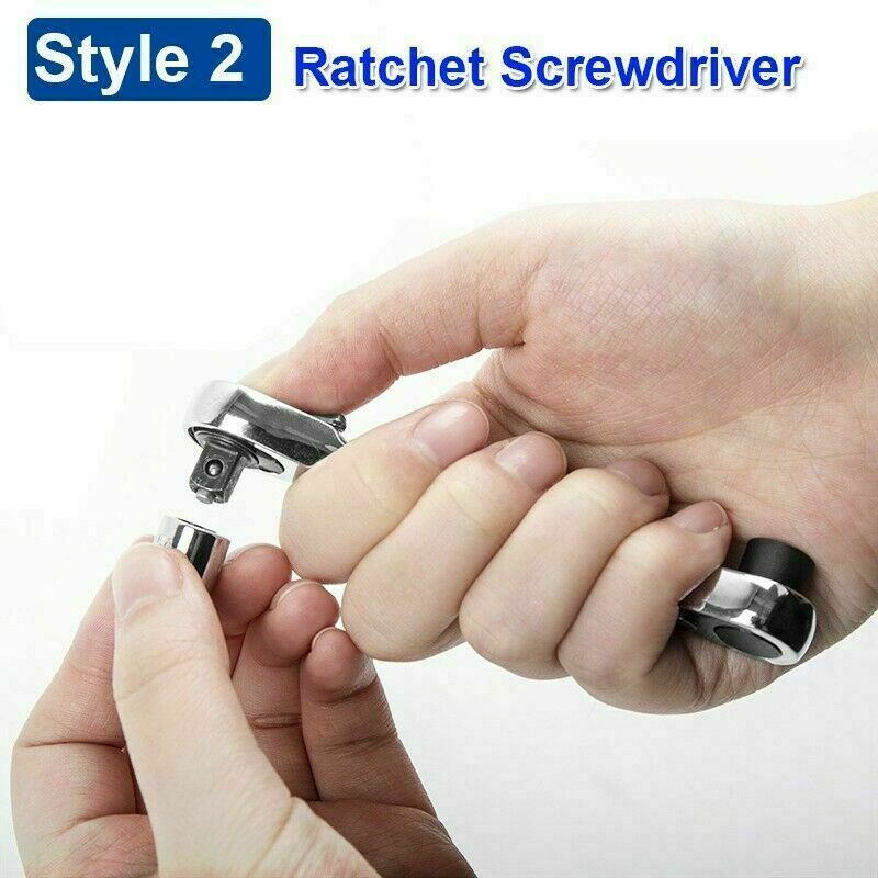 1/4" Mini Double-Ended Quick Socket Ratchet Wrench Rod Screwdriver Bit Tool