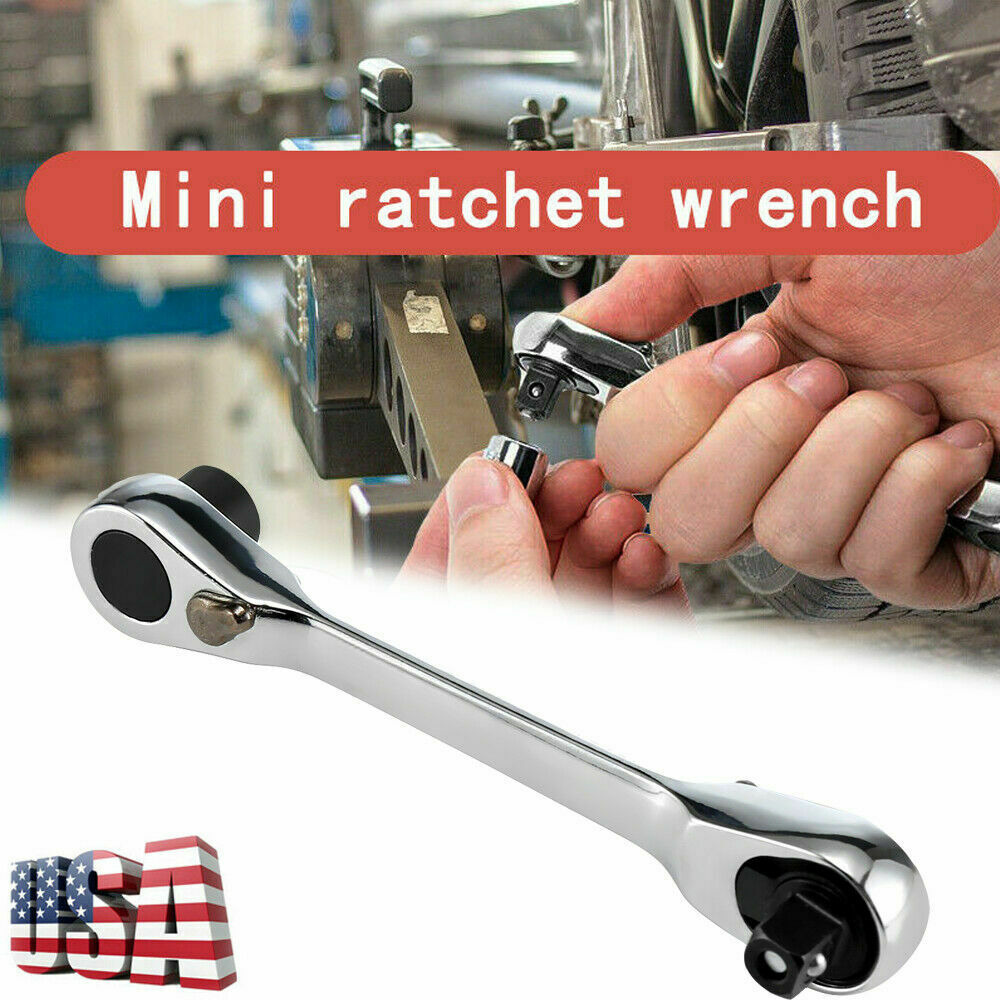 1/4" Mini Double-Ended Quick Socket Ratchet Wrench Rod Screwdriver Bit Tool