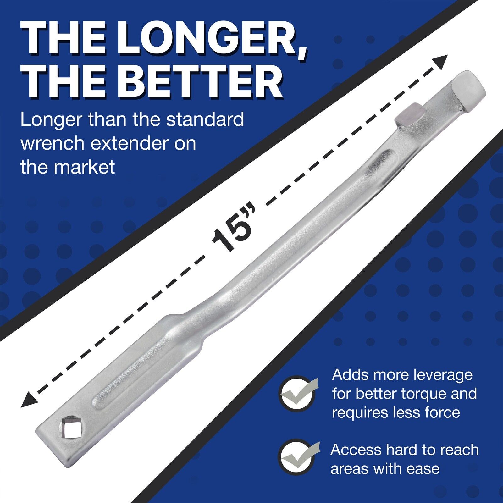 Rhino Wrench Extender Tool Bar - Extra-Long 15 Inch Wrench Extension