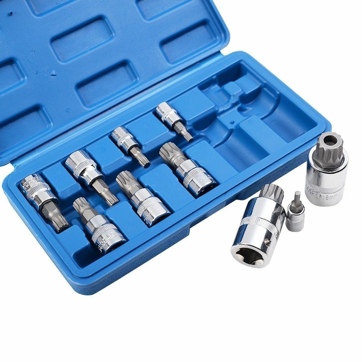 New 10pc XZN Triple Square 12 Point Spline Bit socket Set MM