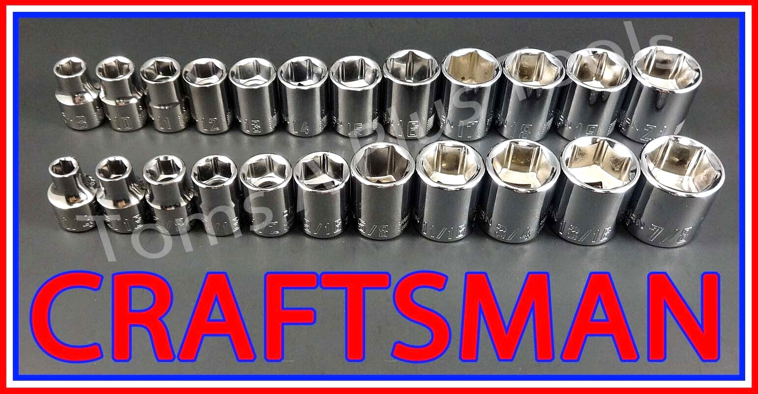 CRAFTSMAN HAND TOOLS 23pc 3/8 SAE METRIC MM 6pt ratchet wrench socket set
